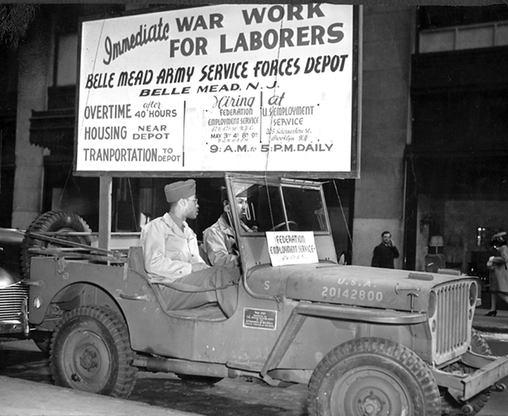 FES recruitment work for Army Service Forces Depot at Belle Mead, New Jersey, ca. 1943 (fegs008)